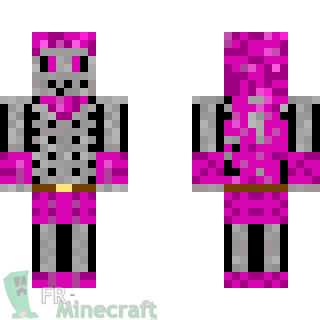 Aperçu de la skin Minecraft Squelette rose