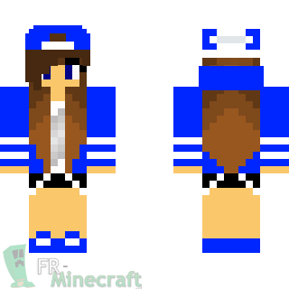 Aperçu de la skin Minecraft Fille tenue bleu