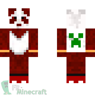 Aperçu de la skin Minecraft Panda Rouge