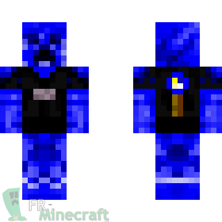 Aperçu de la skin Minecraft Creeper Bleu avec T-shirt