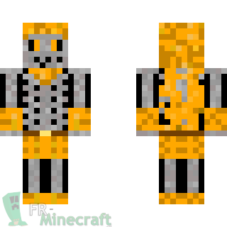 Aperçu de la skin Minecraft Squelette orange