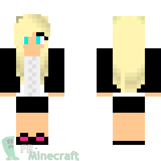 Aperçu de la skin Minecraft Femme blonde aux yeux bleus
