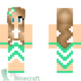 Aperçu de la skin Minecraft Fille en robe verte