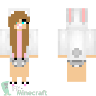 Aperçu de la skin Minecraft Fille avec veste lapin