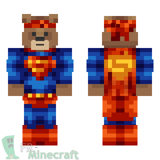 Aperçu de la skin Minecraft Ours déguisé en Superman