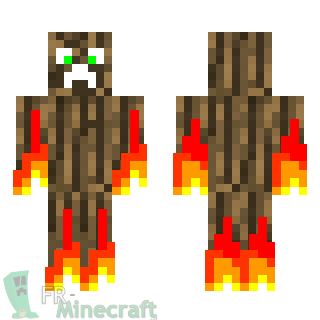 Aperçu de la skin Minecraft Creeper de bois enflammé