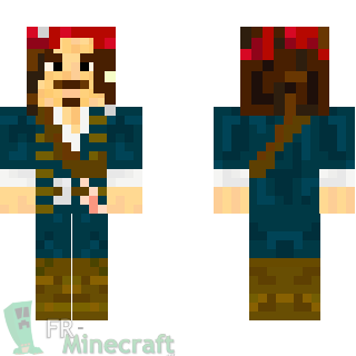 Aperçu de la skin Minecraft Jack Sparrow - Pirates des caraibes