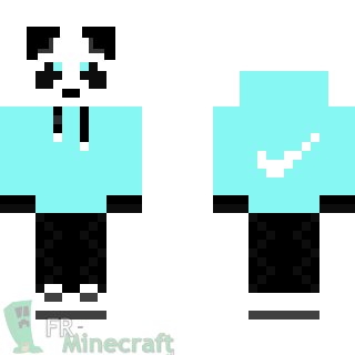 Aperçu de la skin Minecraft Panda à pull bleu