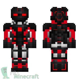Aperçu de la skin Minecraft Robot avec nano armure rouge