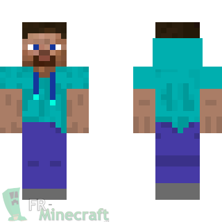 Aperçu de la skin Minecraft Steve à capuche