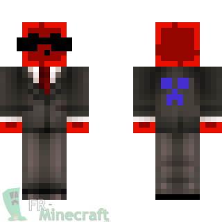 Aperçu de la skin Minecraft Slime rouge en costume