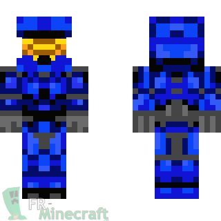 Aperçu de la skin Minecraft Spartan bleu - Halo