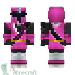 Aperçu de la skin Minecraft Ninja steel rose - Power rangers