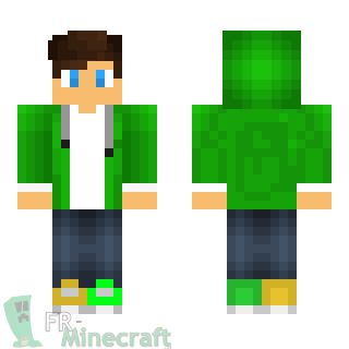 Aperçu de la skin Minecraft Garçon veste verte