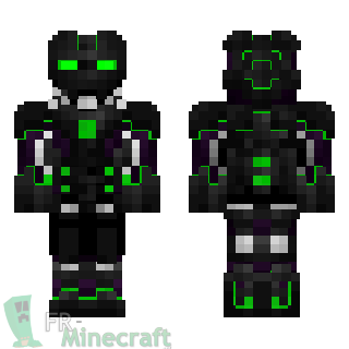 Aperçu de la skin Minecraft Robot avec nano armure verte