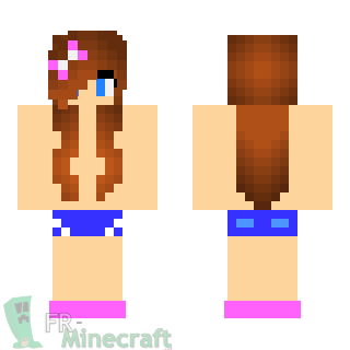Aperçu de la skin Minecraft Fille tenue de plage