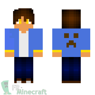 Aperçu de la skin Minecraft Garçon avec veste ouverte