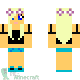 Aperçu de la skin Minecraft Fille avec une couronne de fleurs