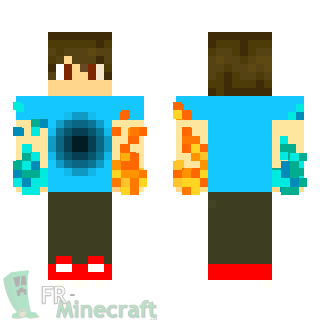 Aperçu de la skin Minecraft Garçon tee shirt bleu