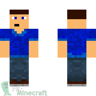 Aperçu de la skin Minecraft Gars en bleu