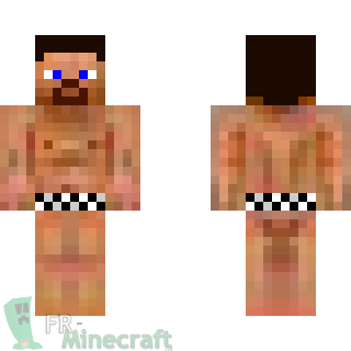Aperçu de la skin Minecraft Steve nu