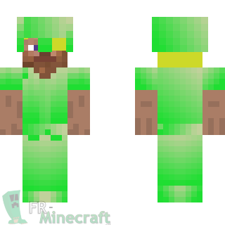 Aperçu de la skin Minecraft Steve en armure d'émeraude