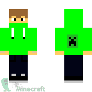 Aperçu de la skin Minecraft Garçon à cagoule verte