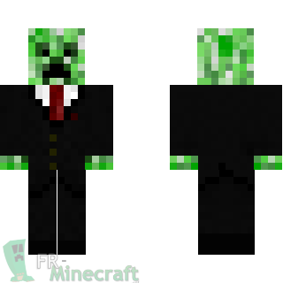 Aperçu de la skin Minecraft Creeper en costume cravatte