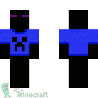 Aperçu de la skin Minecraft Enderman avec un t-shirt creeper