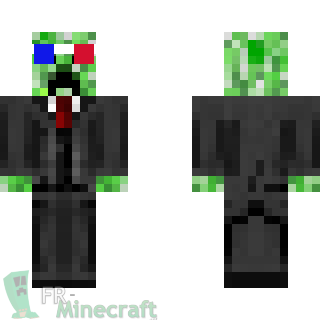 Aperçu de la skin Minecraft Creeper en costume 3D