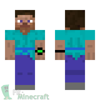 Aperçu de la skin Minecraft Steve avec montre