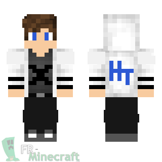 Aperçu de la skin Minecraft Garçon veste blanche / T-shirt motif X