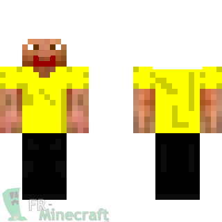 Aperçu de la skin Minecraft Steve T-shirt jaune et cheveux blancs