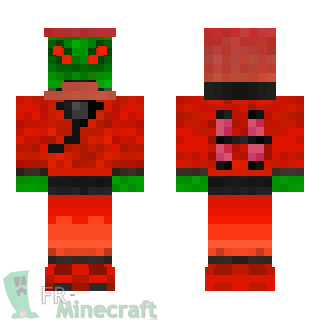 Aperçu de la skin Minecraft Extraterrestre en combinaison rouge
