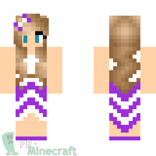 Aperçu de la skin Minecraft Fille en robe violette