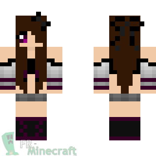 Aperçu de la skin Minecraft Fille brune violette