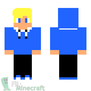 Aperçu de la skin Minecraft Garçon sweat-shirt bleu
