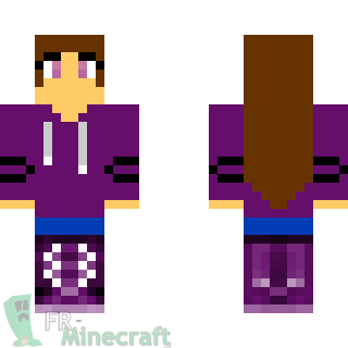 Aperçu de la skin Minecraft fille en sweat violet
