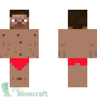 Aperçu de la skin Minecraft Steve en maillot de bain rouge