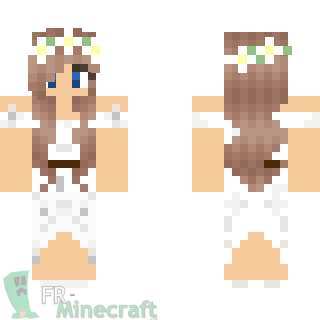 Aperçu de la skin Minecraft Fille en robe blanche