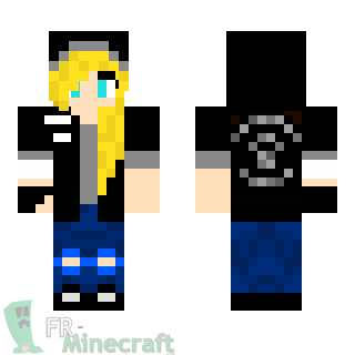 Aperçu de la skin Minecraft Fille blonde en pull noir