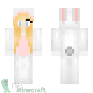 Aperçu de la skin Minecraft Fille déguisée en lapin blanc