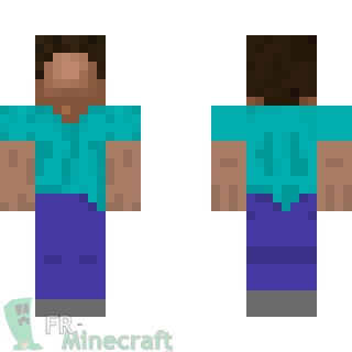 Aperçu de la skin Minecraft Steve sans visage