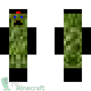 Aperçu de la skin Minecraft Creeper vert en guerre 