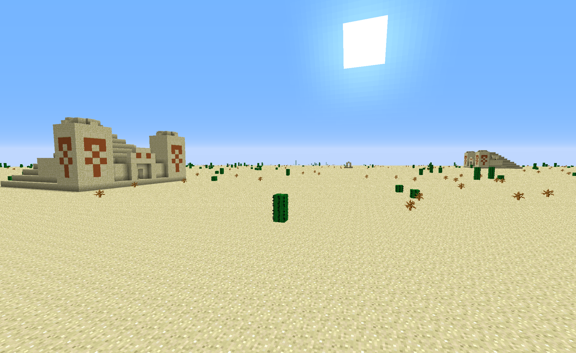 What is the title of this picture ? Minecraft Preset de monde Plat Minecraft : Désert