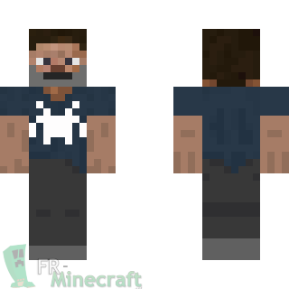 Aperçu de la skin Minecraft Steve avec une barbe