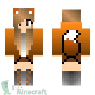 Aperçu de la skin Minecraft Fille pull renard