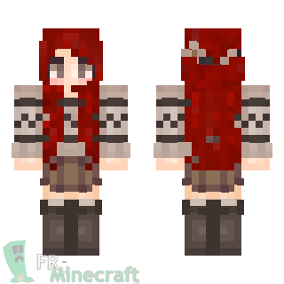 Aperçu de la skin Minecraft Fille cheveux rouge