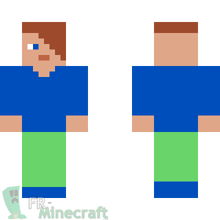 Aperçu de la skin Minecraft Garçon avec chevelure importante