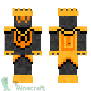 Aperçu de la skin Minecraft Robot noir/or et couronne